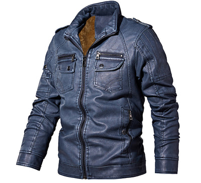 Chaqueta de Motociclista Casual de Invierno con Forro Polar para Hombre - Image 16