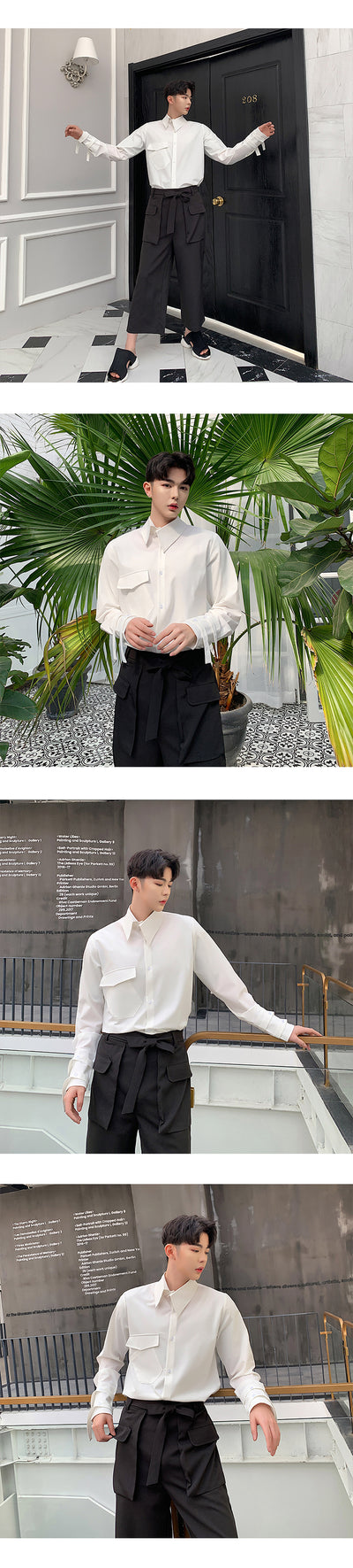 Camisa Blanca con Bolsillos Diagonales - Image 6