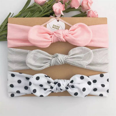 Set 3 Diademas Bohemias Coloridas para Bebé y Niña - Bandas Elásticas de Algodón con Moños - Image 18