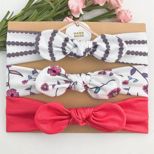 Set 3 Diademas Bohemias Coloridas para Bebé y Niña - Bandas Elásticas de Algodón con Moños - Image 19