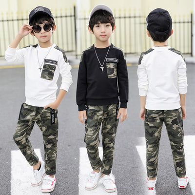 Conjunto de Dos Piezas Camuflado de Manga Corta para Niños Mayores - Image 10