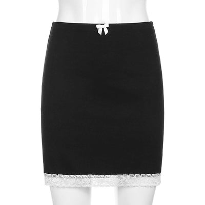 Falda Corta A-Línea con Encaje Elástico y Cintura Envolvente para Mujer - Image 11