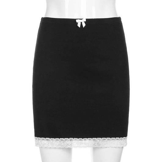 Falda Corta A-Línea con Encaje Elástico y Cintura Envolvente para Mujer - Image 11