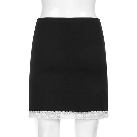 Falda Corta A-Línea con Encaje Elástico y Cintura Envolvente para Mujer - Image 14