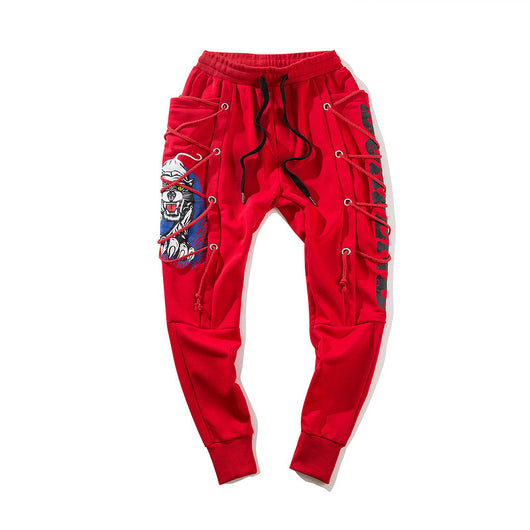 Pantalones Harem Hip Hop con Estampado Urbano y Puños Ajustables - Image 6