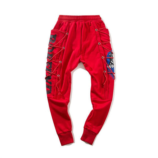 Pantalones Harem Hip Hop con Estampado Urbano y Puños Ajustables - Image 7