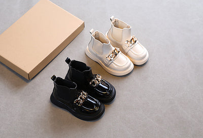 Botas Princesa Martin de Cuero Brillante con Suela Suave para Niñas - Image 6