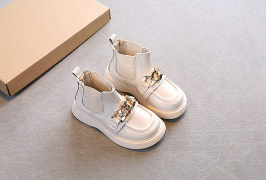 Botas Princesa Martin de Cuero Brillante con Suela Suave para Niñas - Image 8