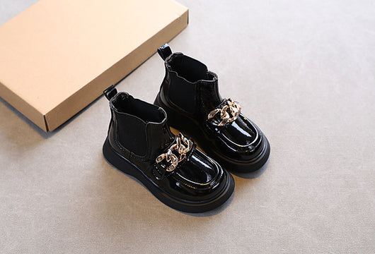 Botas Princesa Martin de Cuero Brillante con Suela Suave para Niñas - Image 11