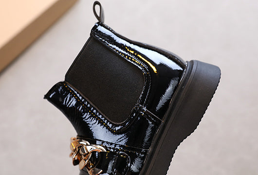 Botas Princesa Martin de Cuero Brillante con Suela Suave para Niñas - Image 16
