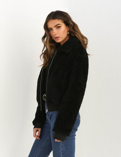 Chaqueta Abrigo Mujer con Solapa y Cierre de Cremallera para Invierno y Otoño - Image 14