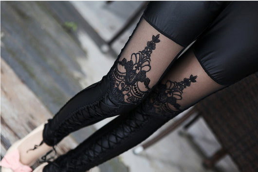 Pantalones de Cuero con Costura Anudada - Image 10