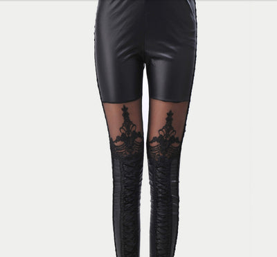 Pantalones de Cuero con Costura Anudada - Image 12