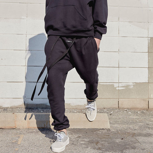 Pantalón de Buzo Negro Hombre con Cordón Ajustable - Image 6