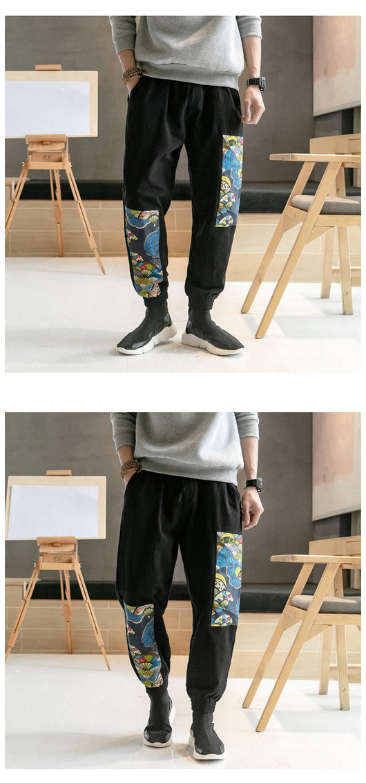 Pantalones Casuales Estilo Asiático con Estampado Floral - Image 10