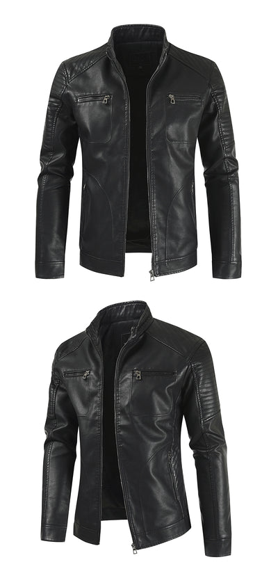 Chaqueta de Cuero Casual Joven con Cierre y Bolsillos - Image 6