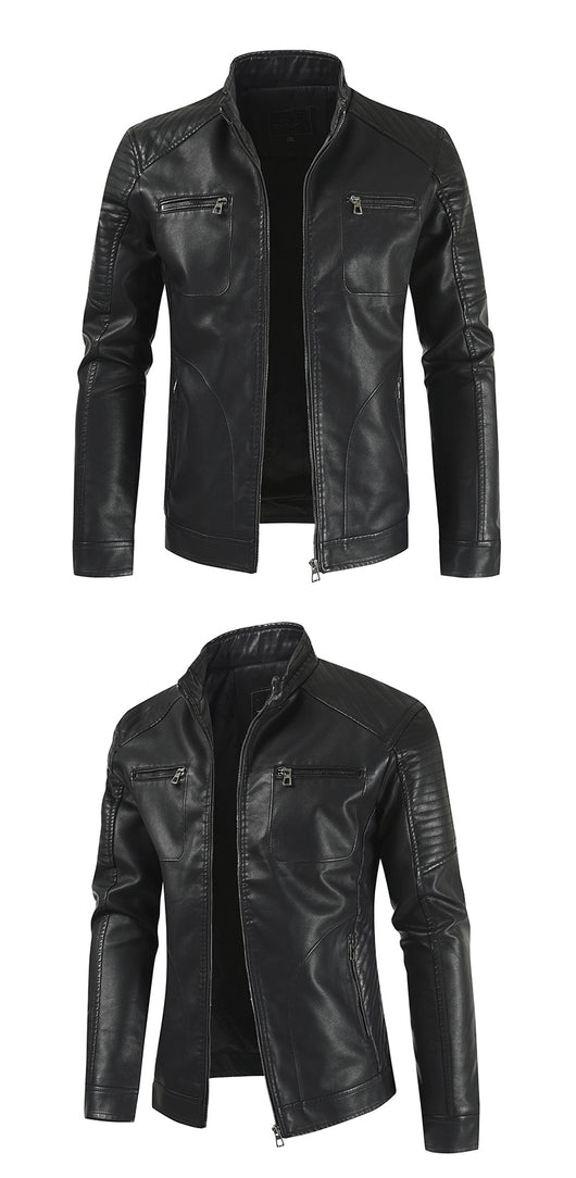 Chaqueta de Cuero Casual Joven con Cierre y Bolsillos - Image 6