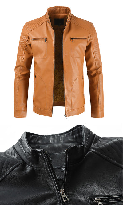 Chaqueta de Cuero Casual Joven con Cierre y Bolsillos - Image 8