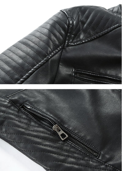 Chaqueta de Cuero Casual Joven con Cierre y Bolsillos - Image 9