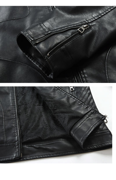 Chaqueta de Cuero Casual Joven con Cierre y Bolsillos - Image 10