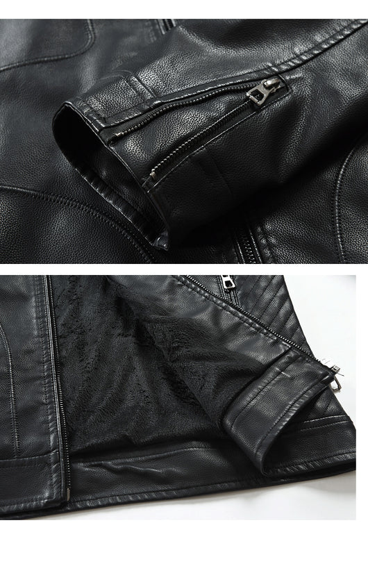 Chaqueta de Cuero Casual Joven con Cierre y Bolsillos - Image 10