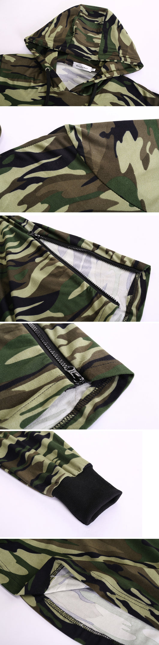 Sudadera Deportiva con Capucha Camuflaje de Largo Medio - Image 8