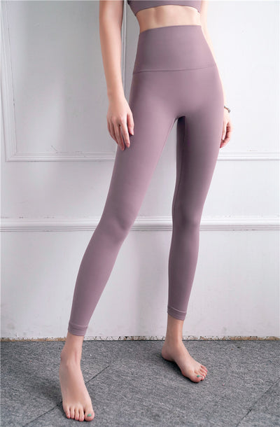 Pantalones de Yoga Cintura Alta Beige - Image 31
