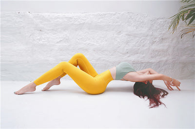 Pantalones de Yoga Cintura Alta Beige - Image 33