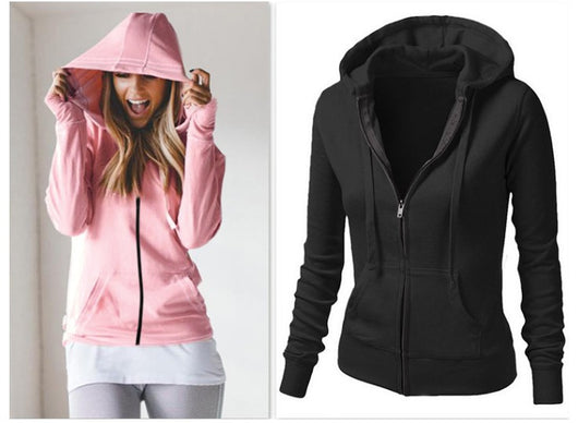 Sudadera Hoodie Larga Mujer - Abrigo Casual de Color Liso - Image 8