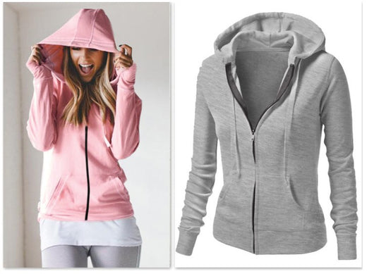 Sudadera Hoodie Larga Mujer - Abrigo Casual de Color Liso - Image 9