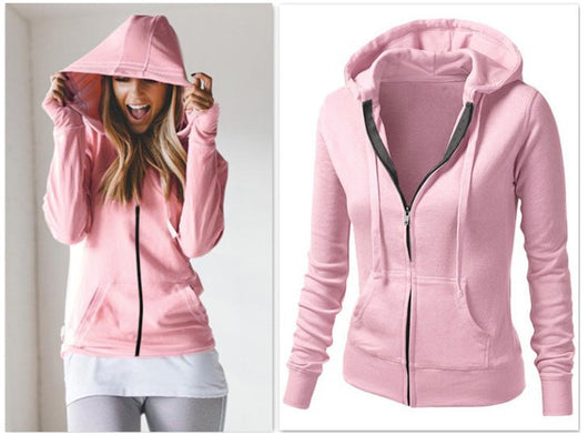 Sudadera Hoodie Larga Mujer - Abrigo Casual de Color Liso - Image 12