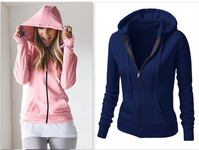 Sudadera Hoodie Larga Mujer - Abrigo Casual de Color Liso - Image 13