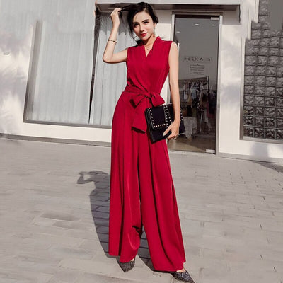 Jumpsuit Elegante con Escote en V y Moño - Image 14