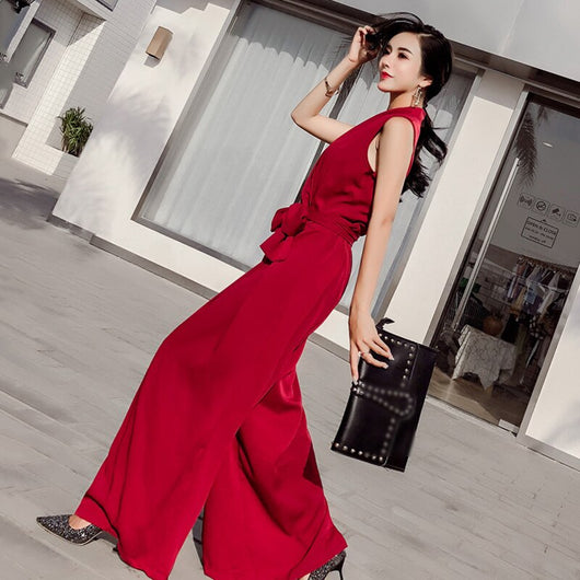 Jumpsuit Elegante con Escote en V y Moño - Image 17