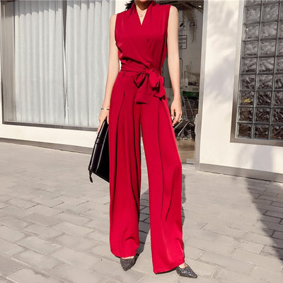 Jumpsuit Elegante con Escote en V y Moño - Image 19