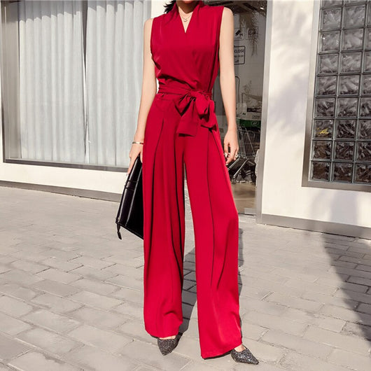 Jumpsuit Elegante con Escote en V y Moño - Image 19