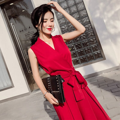 Jumpsuit Elegante con Escote en V y Moño - Image 20