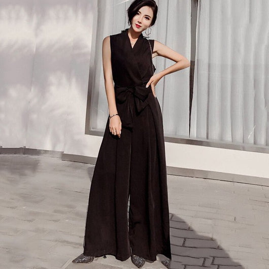 Jumpsuit Elegante con Escote en V y Moño - Image 21