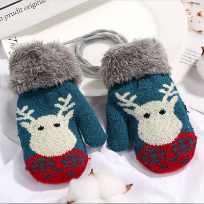 Guantes Infantiles Invierno con Diseño Navideño y Cordón de Seguridad - Image 11