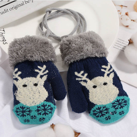 Guantes Infantiles Invierno con Diseño Navideño y Cordón de Seguridad - Image 16