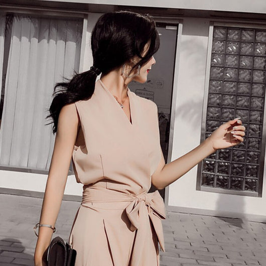 Jumpsuit Elegante con Escote en V y Moño - Image 29