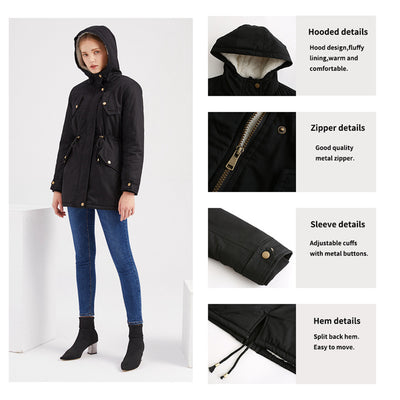 Abrigo Parka Grueso para Mujer con Capucha y Forro Polar - Image 25