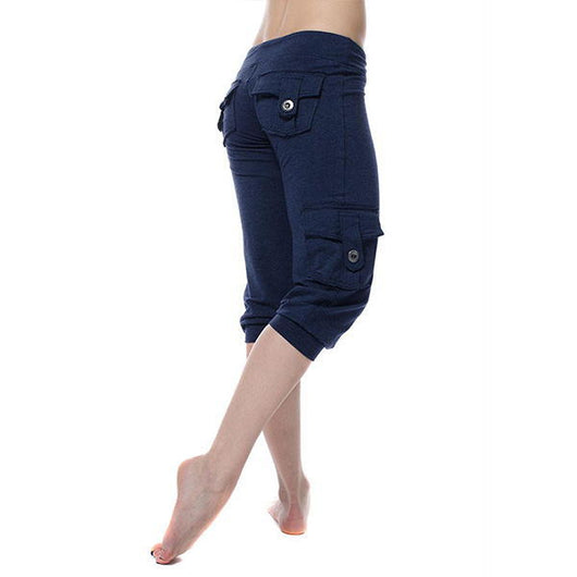 Pantalones Yoga Cortos con Cintura Elástica y Bolsillos - Image 6