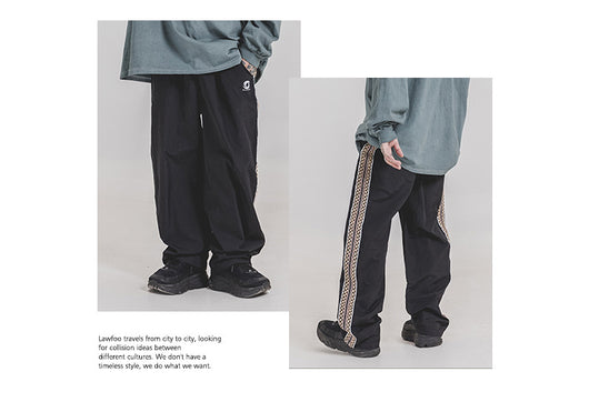 Pantalones Rectos Clásicos con Detalles Bordados Laterales - Image 11