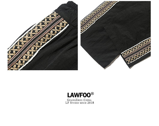 Pantalones Rectos Clásicos con Detalles Bordados Laterales - Image 15