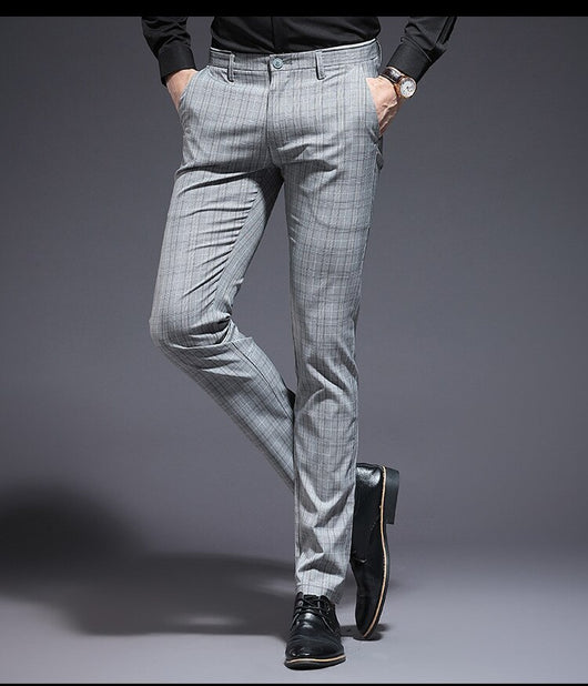 Pantalones Casuales a Cuadros Slim Fit para Hombre - Image 10