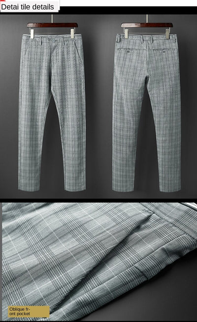 Pantalones Casuales a Cuadros Slim Fit para Hombre - Image 12