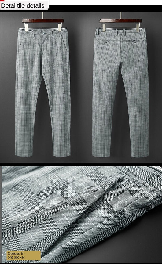 Pantalones Casuales a Cuadros Slim Fit para Hombre - Image 12