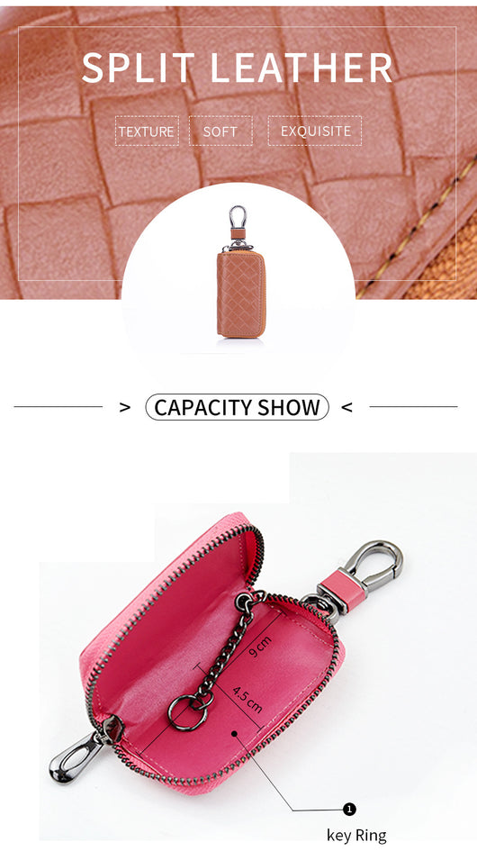 Estuche para Llaves de Cuero Tejido para Hombre - Image 7