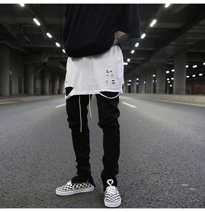 Pantalones Slim Elásticos con Cierre y Detalle de Cuerda de Cuero - Image 7